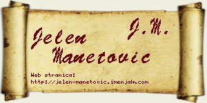 Jelen Manetović vizit kartica